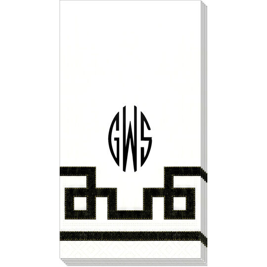 Black and White Greek Key Caspari Guest Towels